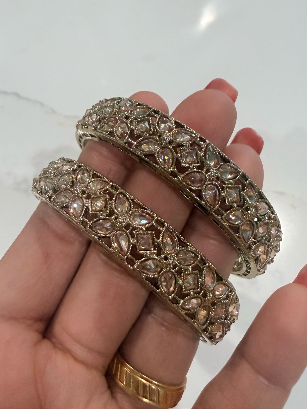 NEW Women’s Polki Gold Bangle Bracelets Set